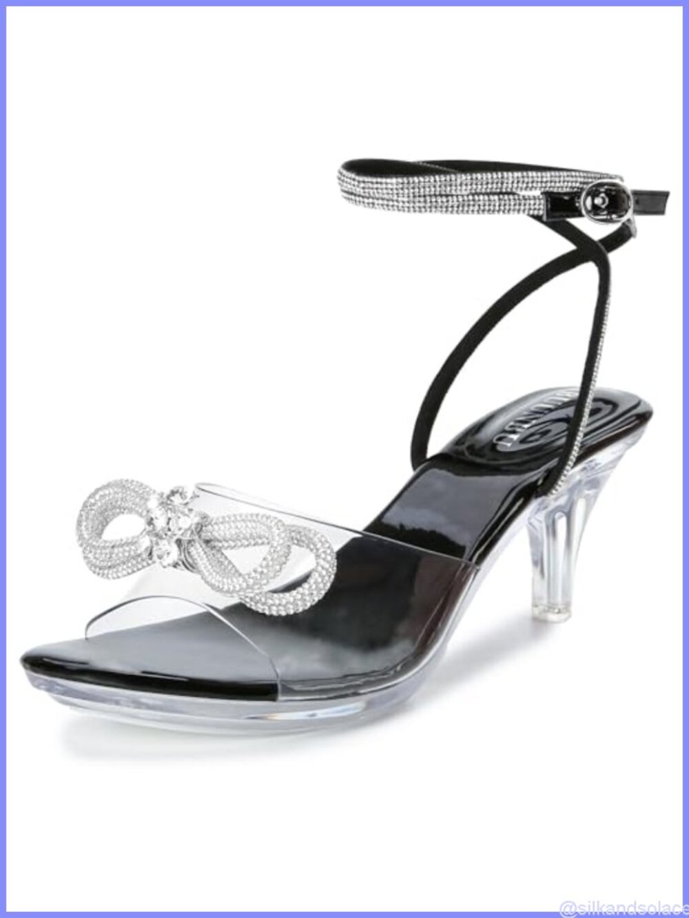 Rhinestone Strappy Clear Heels - Ankle Strap Platform Stiletto Sandals, Crystal